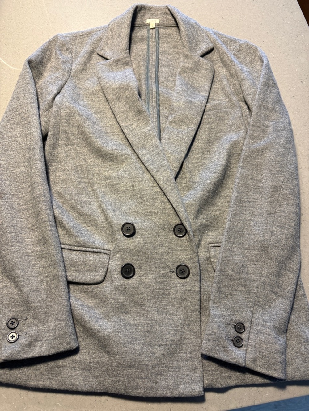 J. Crew Gray Double-Breasted Blazer